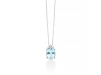 Collana Miluna Donna Acquamarina in Oro bianco Diamante CLD4725 - CLD4725
